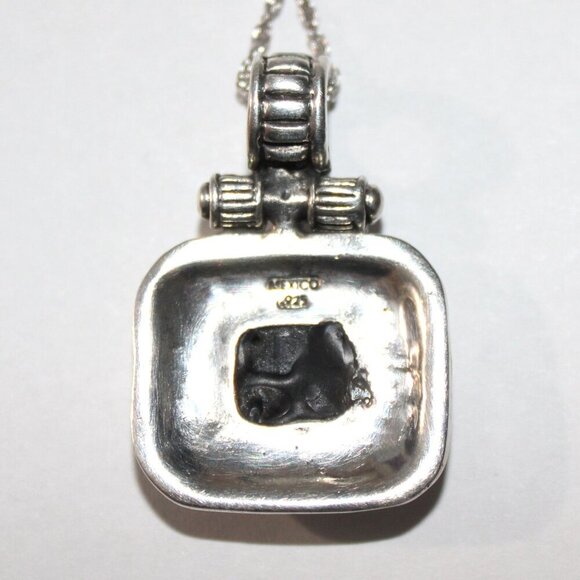 Sterling Silver Faux Onyx Necklace - Picture 2 of 7